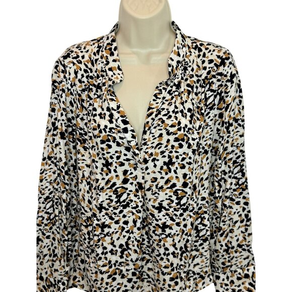 Zadig & Voltaire Tink Leo Animal Print Blouse Beige Black - Size S - Picture 3 of 6